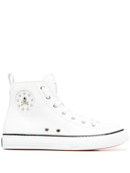  Philipp Plein Leather High-top Sneakers - White 