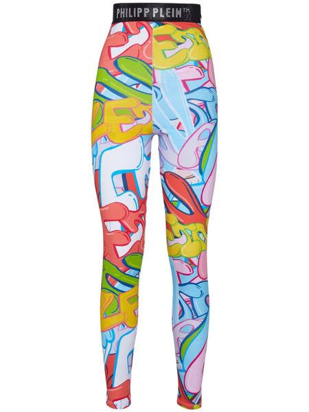 Philipp Plein Leggings Bombing Graffiti - Pink 