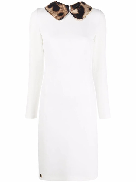  Philipp Plein Leopard-collar Dress - White 