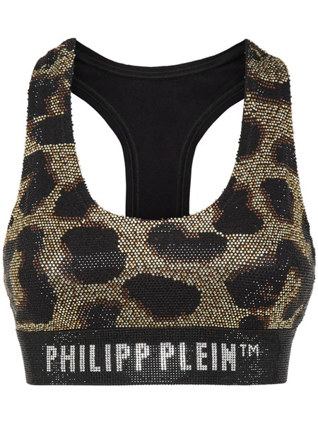  Philipp Plein Leopard-print Cropped Top - Black 
