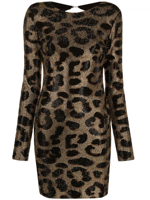  Philipp Plein Leopard-print Studded Dress - Black 