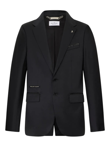  Philipp Plein Logo-appliqué Blazer - Black 