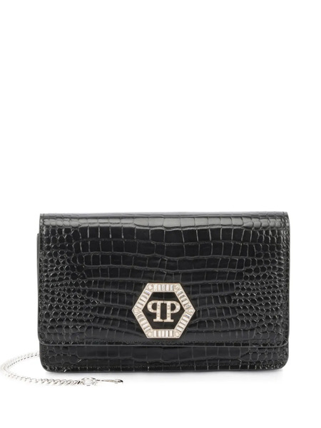  Philipp Plein Logo-detail Chain-strap Clutch Bag - Black 