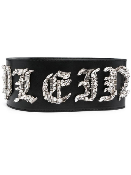  Philipp Plein Logo-embellished Leather Belt - Black 