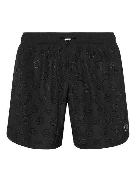  Philipp Plein Logo-embossed Swim Shorts - Black 