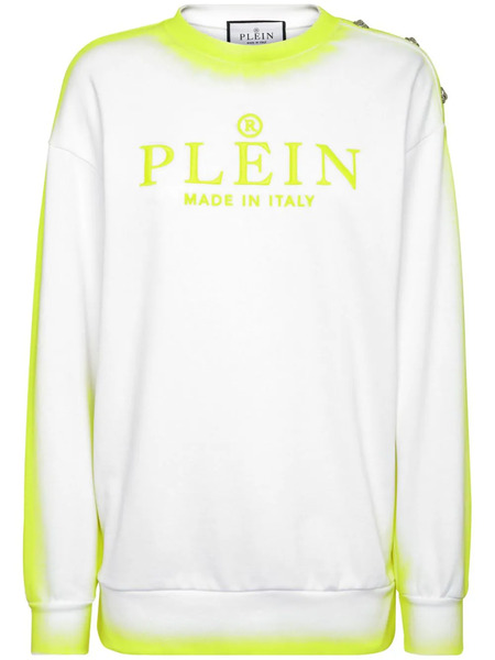  Philipp Plein Logo-embroidered Cotton Sweatshirt - White 