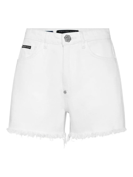  Philipp Plein Logo-embroidered Denim Shorts - White 