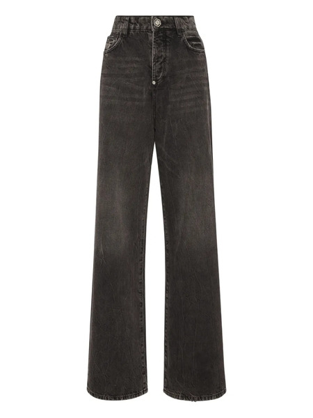  Philipp Plein Logo-embroidered Jeans - Grey 