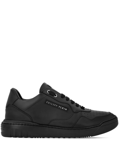  Philipp Plein Logo-lettering Leather Trainers - Black 