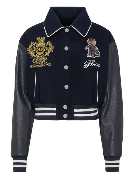  Philipp Plein Logo-patch Bomber Jacket - Blue 