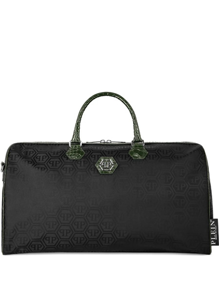  Philipp Plein Logo-pattern Crocodile-trim Luggage - Black 