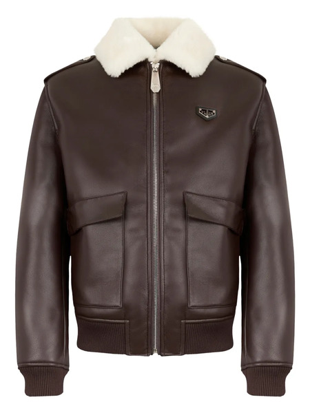  Philipp Plein Logo-plaque Jacket - Brown 