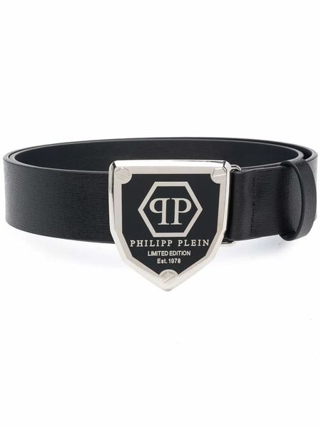  Philipp Plein Logo-plaque Leather Belt - Black 