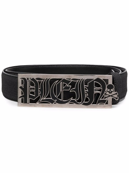  Philipp Plein Logo-plaque Leather Belt - Black 