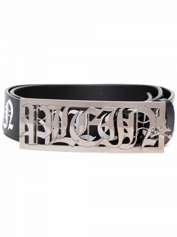  Philipp Plein Logo-plaque Leather Belt - Black 
