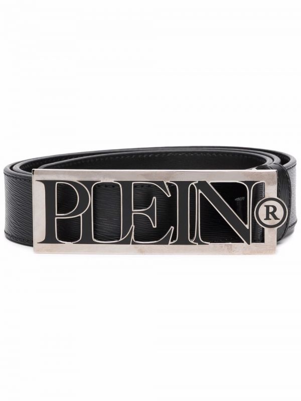  Philipp Plein Logo-plaque Leather Belt - Black 