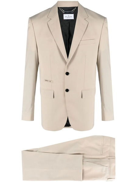  Philipp Plein Logo-plaque Single-breasted Suit - Neutrals 