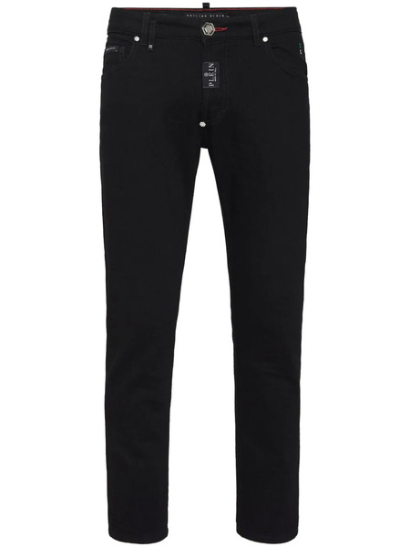  Philipp Plein Logo-plaque Skinny-cut Jeans - Black 