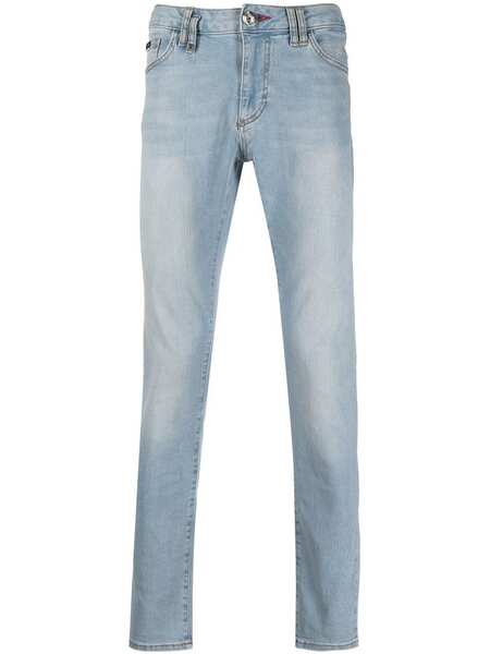  Philipp Plein Logo-plaque Slim-leg Jeans - Blue 