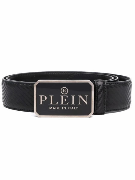  Philipp Plein Logo-plaque Textured Belt - Black 