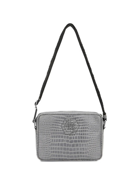  Philipp Plein Logo-plaque Top-zip Messenger Bag - Grey 