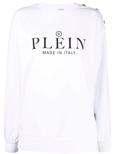  Philipp Plein Logo-print Crew Neck Sweatshirt - White 