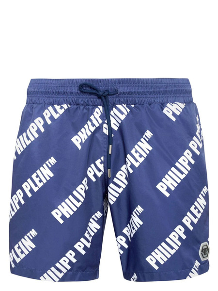  Philipp Plein Logo-print Swim Shorts - Blue 