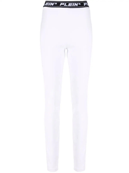  Philipp Plein Logo-waistband Leggings - White 