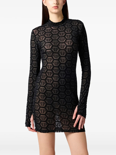 Philipp Plein Long-sleeved Mini Dress - Black 