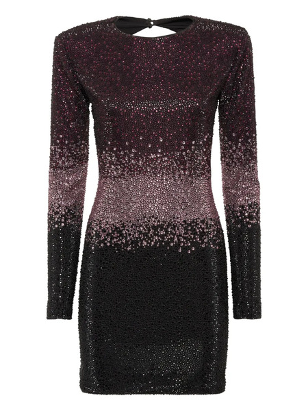  Philipp Plein Low-cut Strass Mini Dress - Black 