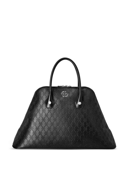  Philipp Plein Majestic Monogram Strass Shoulder Bag - Black 