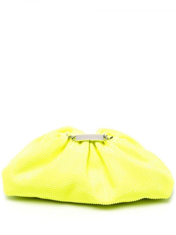  Philipp Plein Mini Pillow Embellished Clutch Bag - Yellow 