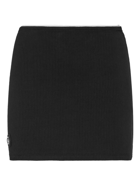 Philipp Plein Mini Ribbed Skirt - Black 