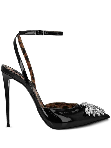  Philipp Plein Mirror 100mm Crystal-embellished Pumps - Black 