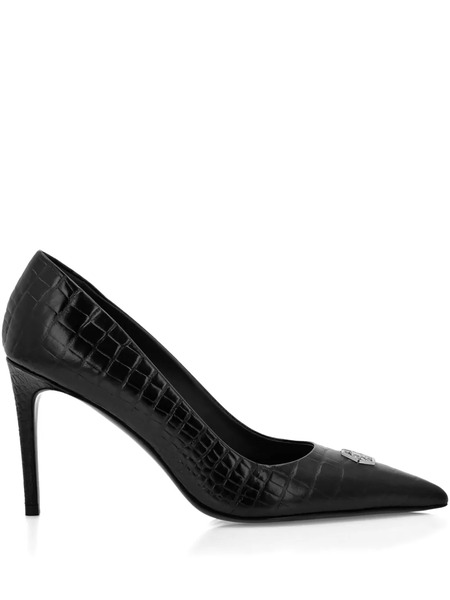  Philipp Plein 90mm Crocodile-embossed Pumps - Black 