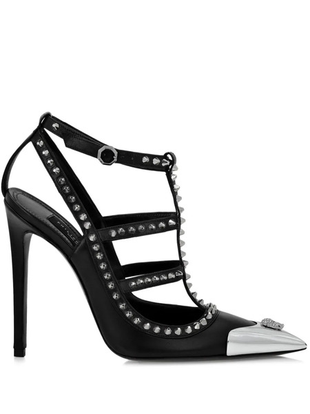  Philipp Plein 120mm Stud-embellished Leather Sandals - Black 