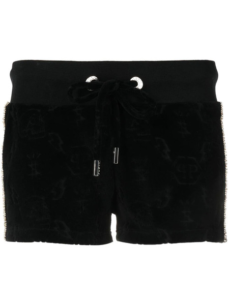  Philipp Plein Monogram Drawstring Shorts - Black 