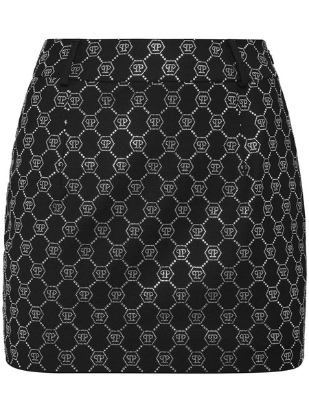  Philipp Plein Monogram-embellished Mini Skirt - Black 