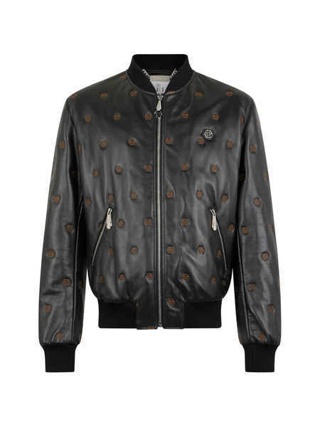  Philipp Plein Monogram-embroidered Bomber Jacket - Black 