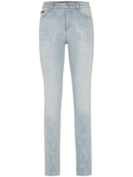  Philipp Plein Monogram High-waisted Jegging Trousers - Blue 