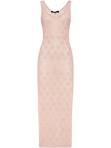  Philipp Plein Monogram Midi Dress - Pink 