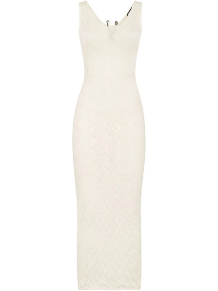  Philipp Plein Monogram Midi Dress - White 