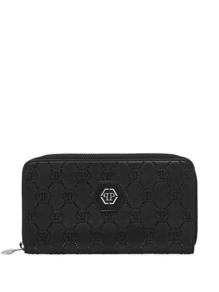  Philipp Plein Monogram-pattern Wallet - Black 