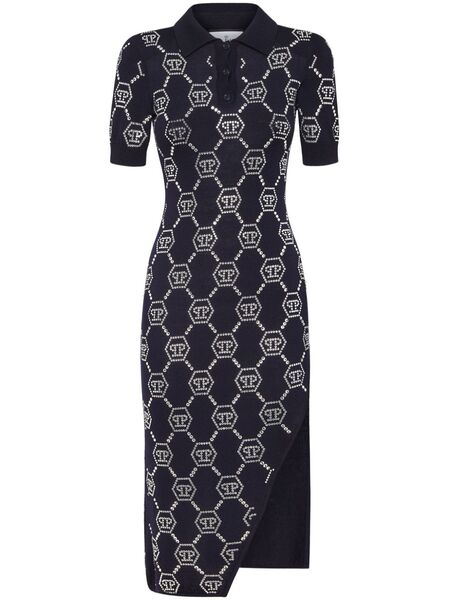  Philipp Plein Monogram Polo Dress - Blue 