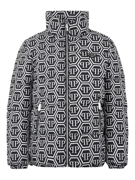  Philipp Plein Monogram Puffer Jacket - Black 