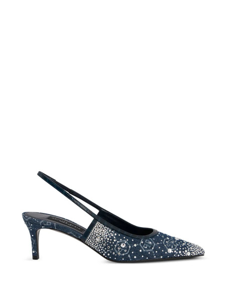  Philipp Plein Monogram Strass Heeled Pumps - Blue 
