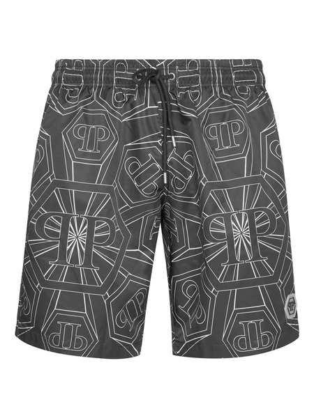  Philipp Plein Monogram Swim Shorts - Grey 