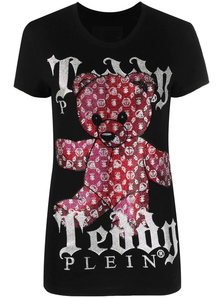  Philipp Plein Monogram Teddy-print T-shirt - Black 