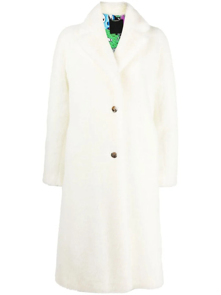  Philipp Plein Monster-print Faux-fur Coat - White 