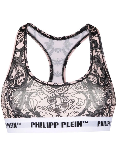  Philipp Plein New Baroque Print Bra - Pink 